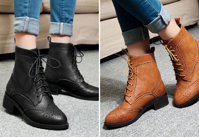 женские сапоги оксфорды