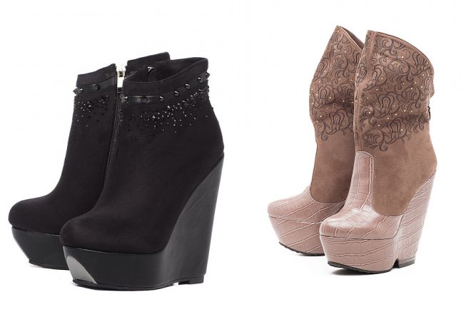 осенние ботинки на танкетке