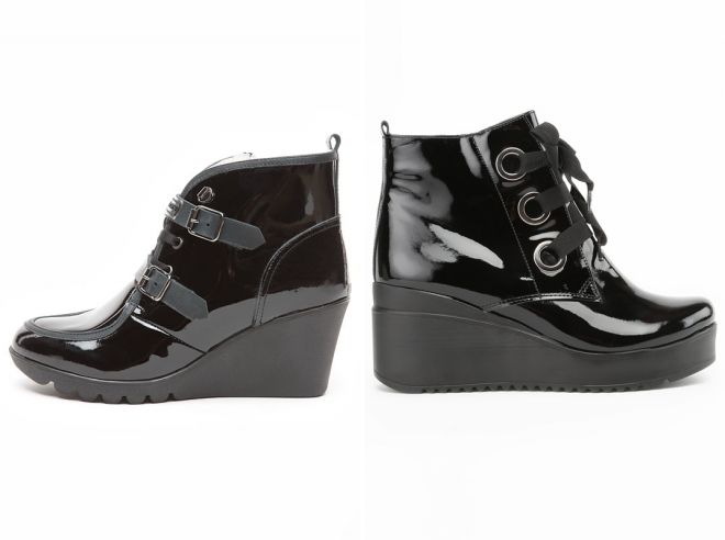 лаковые ботинки на танкетке