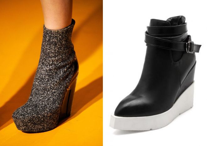 модные ботинки на танкетке