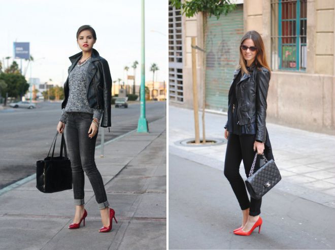 с чем носить красные лодочки