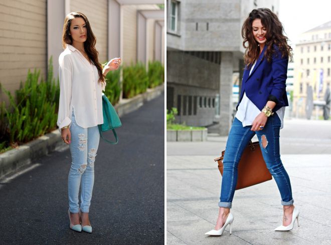 туфли лодочки с джинсами