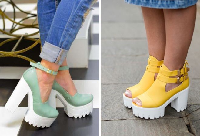 красивые туфли на тракторной подошве