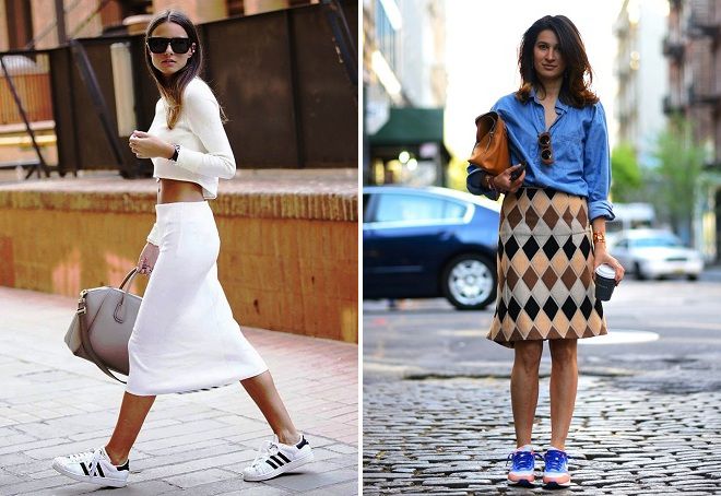 летние образы с кроссовками