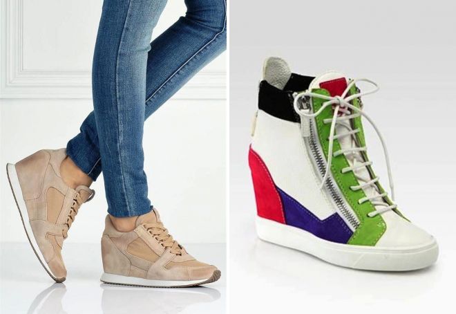 летние кроссовки на танкетке