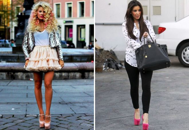 розовые туфли на платформе