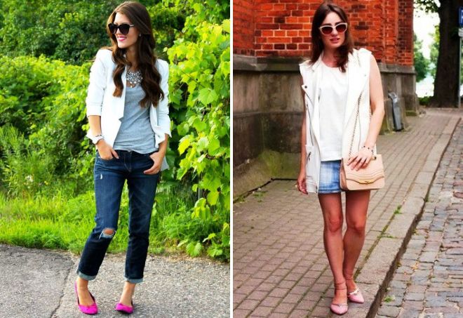 розовые туфли на плоской подошве