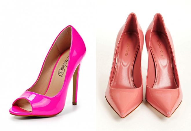 розовые лаковые туфли