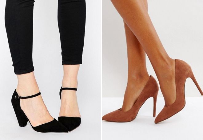 женские замшевые туфли на каблуке