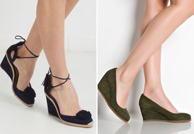 замшевые туфли на танкетке