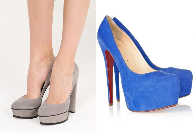 замшевые туфли на скале