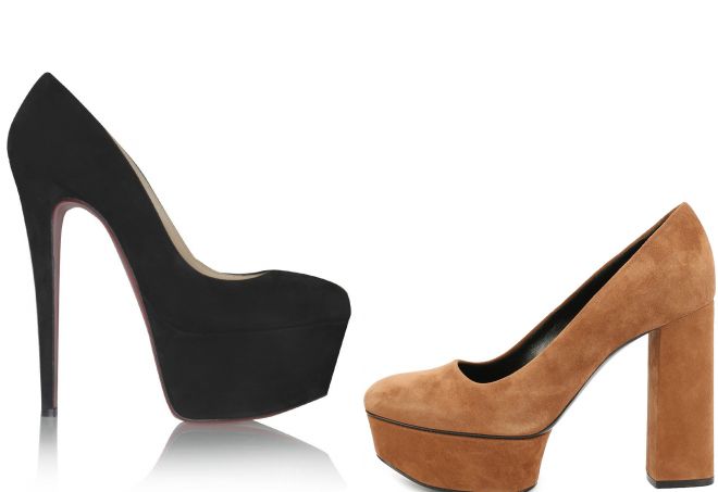 замшевые туфли на горке