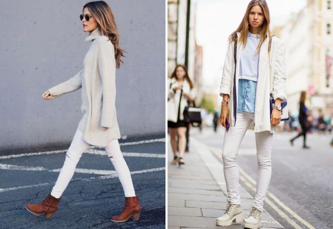 с чем носить ботильоны на толстом каблуке