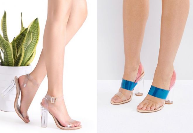 босоножки на прозрачном каблуке 2017