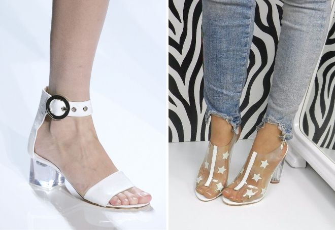 белые босоножки на каблуке 2017