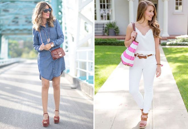 с чем носить коричневые босоножки