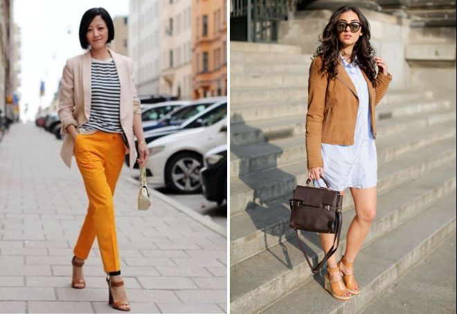 коричневые босоножки образ