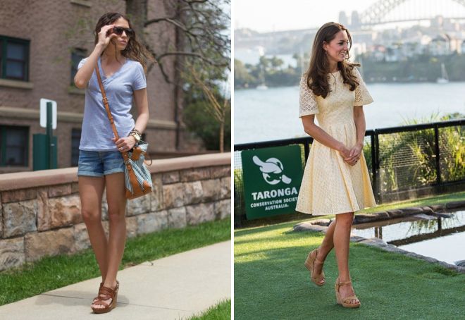 коричневые босоножки на танкетке