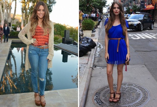 коричневые босоножки на платформе