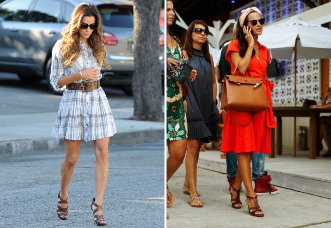 коричневые босоножки на шпильке