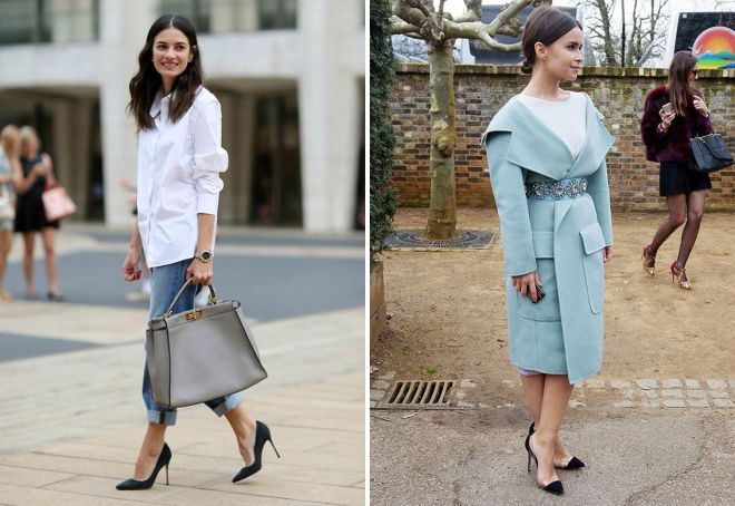 стильные черные туфли лодочки