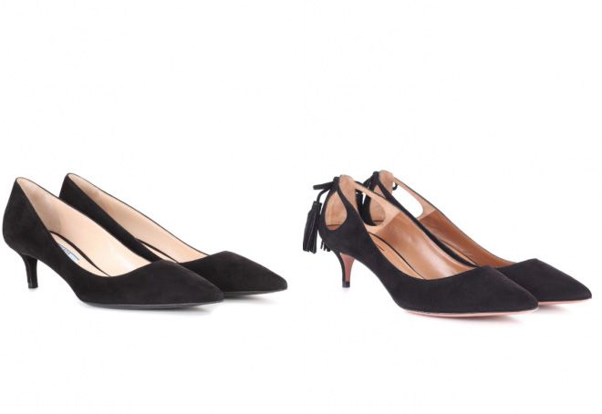 черные туфли лодочки на низком каблуке