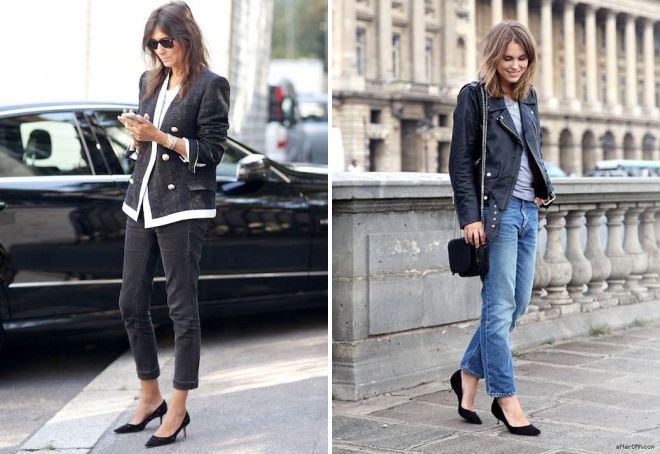 модные черные туфли лодочки