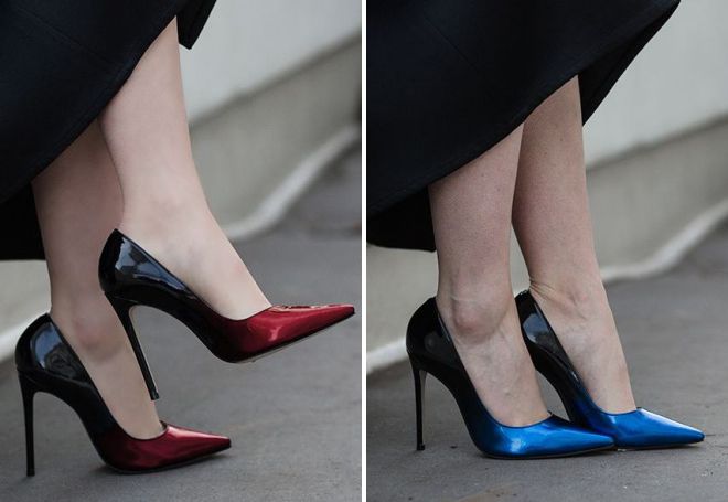 стильные черные туфли лодочки