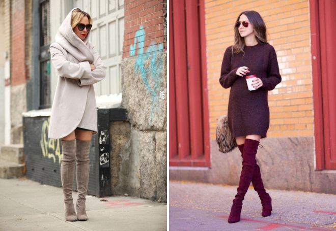 с чем носить замшевые ботфорты
