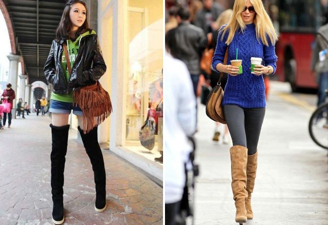 замшевые ботфорты образы