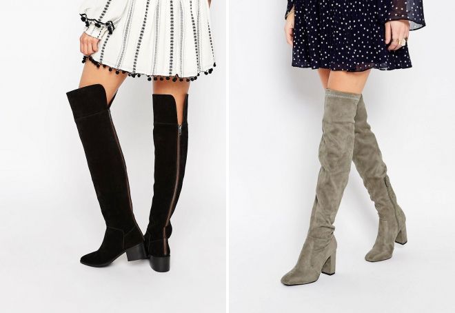 женские замшевые ботфорты