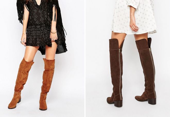 замшевые сапоги ботфорты