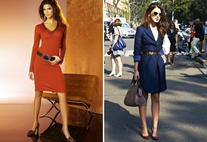 платье под коричневые туфли