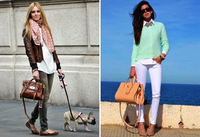 коричневые туфли и сумка