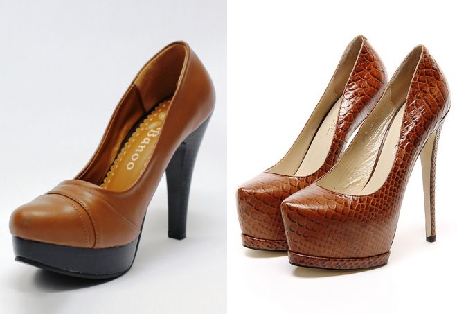 модные коричневые туфли