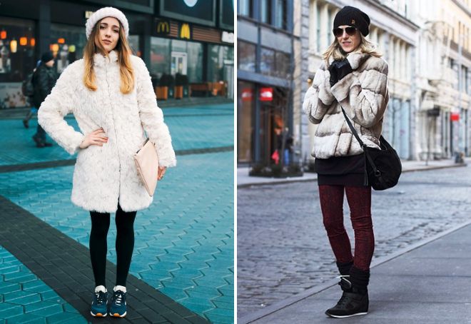 с чем носить зимние меховые кроссовки
