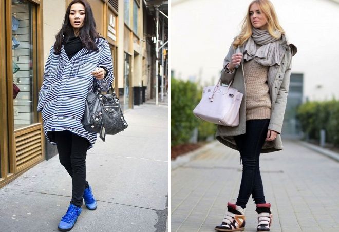 с чем носить зимние меховые кроссовки