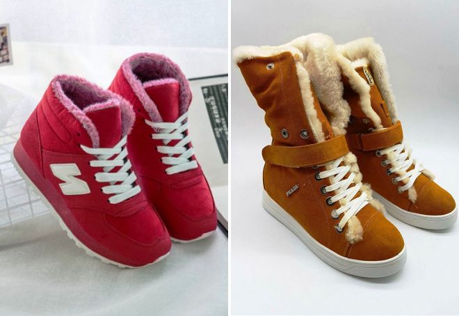 модные зимние кроссовки с мехом