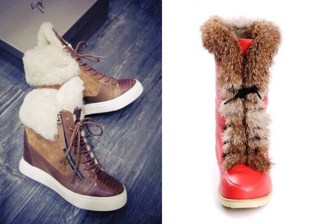 высокие женские зимние кроссовки на меху