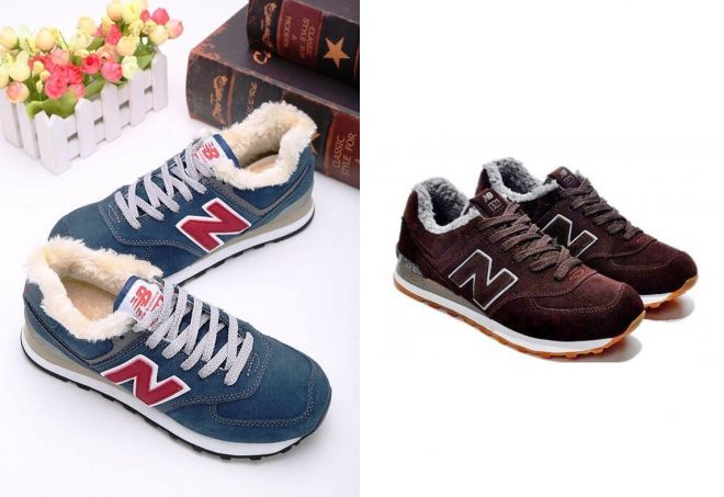 зимние кроссовки нью баланс с мехом