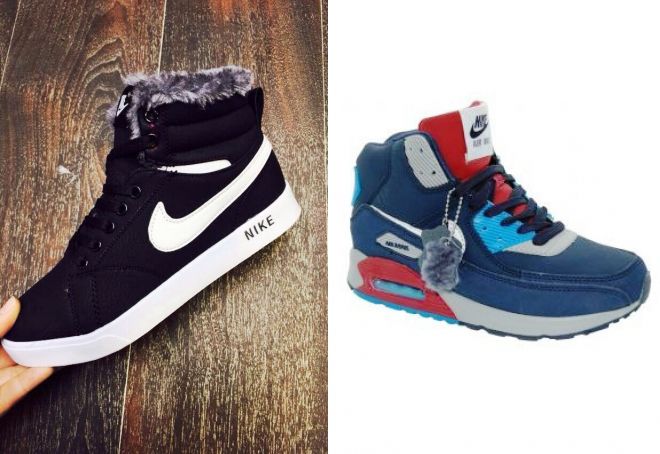женские зимние кроссовки найк с мехом