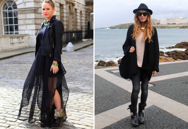 черные короткие сапоги