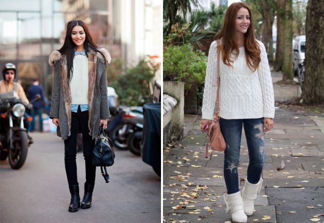 джинсы с короткими сапогами