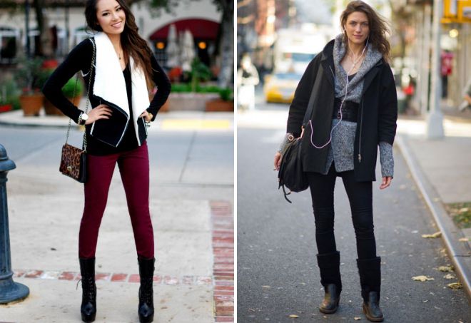 брюки с короткими сапогами