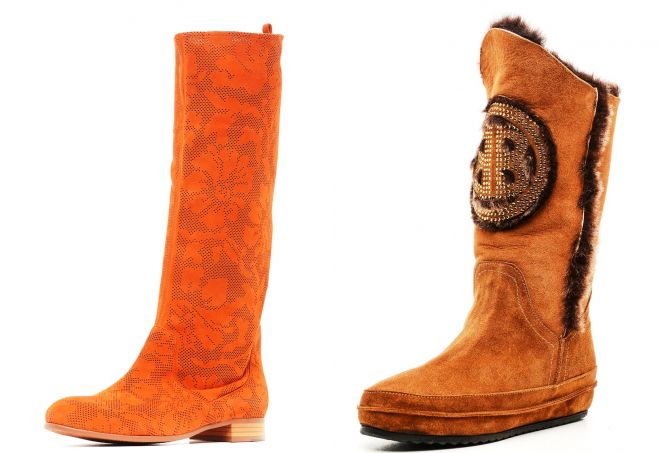 рыжие сапоги без каблука рыжие сапоги без каблука