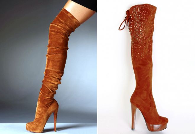 рыжие сапоги чулки рыжие сапоги чулки