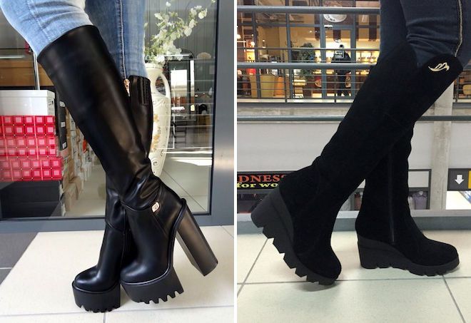 зимние сапоги на тракторной подошве