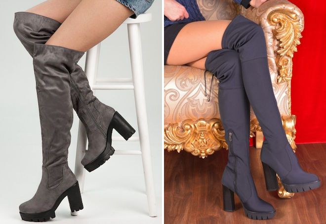 высокие сапоги на тракторной подошве