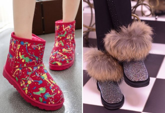 зимние короткие угги