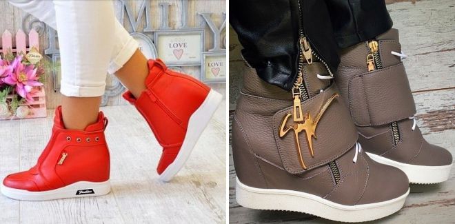 кожаные женские сникерсы